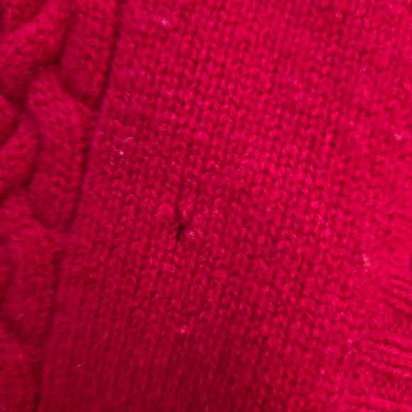 Orvis Long Sleeve Cardigan Sweater Women M Cashmere Wool Red Button Up Knitted - Picture 3 of 6